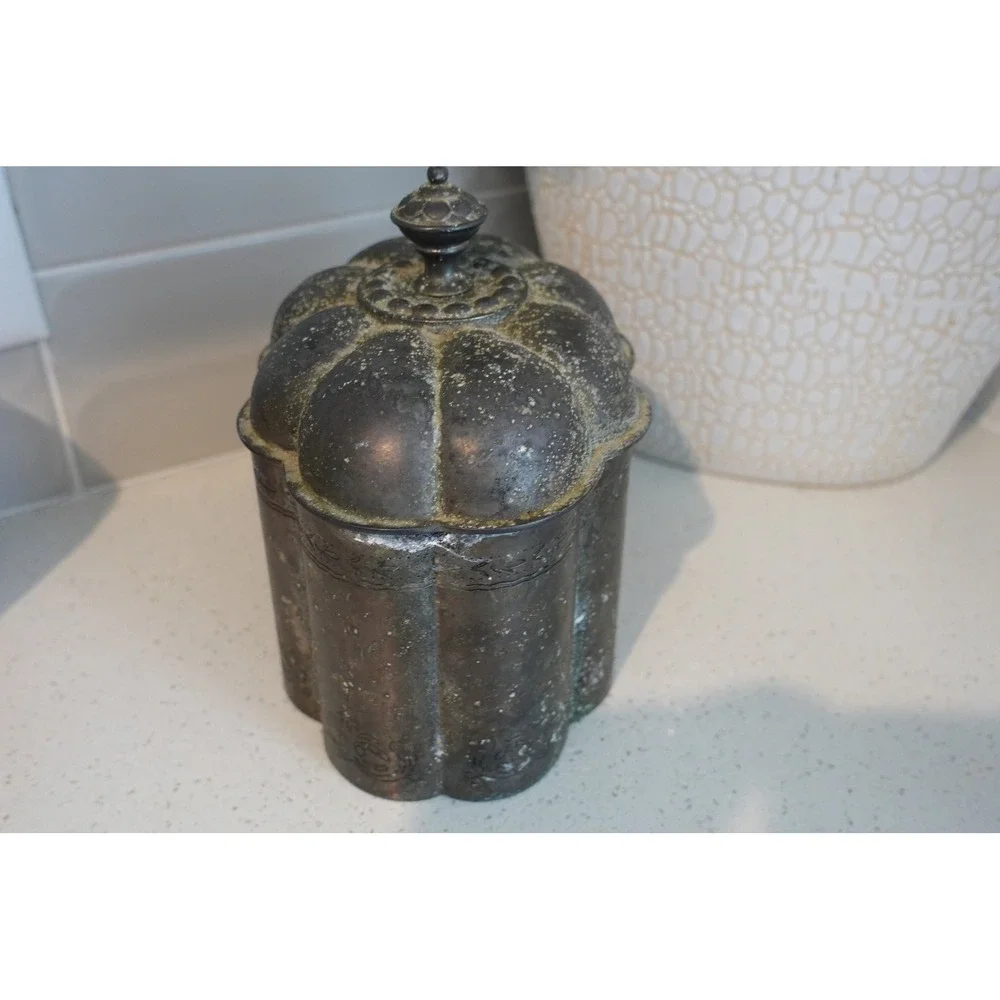 VTG Godinger Ornate Metal Trinket Box Jewelry Box Decorative Lidded‎ Container
